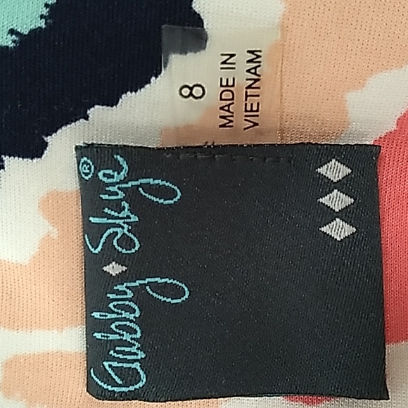 Gabby Skye Multicolor Abstract Pleated Fit & Flare Dress Size 8 - Picture 10 of 12